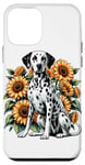 Coque pour iPhone 12 mini Sunflowers Dalmatian Dalmatians Dal Dally Dog