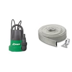 Ribiland - Pompe vide cave serpillère eau claire 400W 7000L/h - PRPVC401SP & Kärcher 29971000 Acier inoxydable Kit Tuyau Plat en Textile et Collier de Serrage 10 m