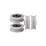 Dpzo - 4pcs 4x20x6.5x7.4mm Blanc Intérieur Dia 4MM U-Groove Nylon Poulie Roue pour Porte Coulissante