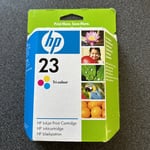 HP 23 Tri-Colour Ink Printer Cartridge Brand New Sealed & Boxed Expired