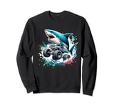 Shark Riding Monster Truck for Birthday Sweatshirt