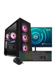 Pcspecialist Fusion 260 Gaming Desktop - 24In Fhd Monitor, Keyboard &Amp; Mouse Bundle - Geforce 4060 Ti, Amd Ryzen 5, 16Gb Ram, 1Tb Ssd - Black