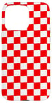 iPhone 15 Pro Max Red and White Checkered Pattern Checkerboard Case