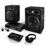 Pack DJ 1200W 2 enceintes + table de mixage et ampli