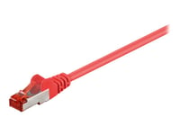 Goobay - Koblingskabel - Rj-45 (Hann) Til Rj-45 (Hann) - 10 M - Sftp, Pimf - Cat 6 - Halogenfri, Formstøpt, Uten Hindringer - Rød