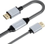 Nouveau Câble Actif Hdmi Vers Displayport,Professionnel 4k 60hz Avec Connecteur Mâle Hdmi En Entrée Et Mâle Dp En Sortie Convertisseur Unidirectionnel Idéal Pour Xbox Series X,Ps5,Ps4 Pro