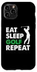 Coque pour iPhone 11 Pro Eat Sleep Golf Repeat, Golf Tshirt for Women, Men, Golf Tee