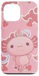 iPhone 13 Pro Max Cute Kawaii Axolotl Cat Aesthetic Pink Cloud Case