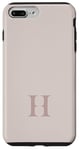 Coque pour iPhone 7 Plus/8 Plus Lettre H Monogramme Initiale H Beige Marron Cadeau pour Elle Femme