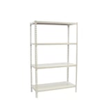 Simon Rack Étagère Rangement et 4 Niveaux, 200 kg Capacité de Charge et Point de Flexion, 1500x1200x500 mm, Étagère Charge Lourde, Étagère Garage, Blanc - Simonclick