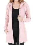 Tuopuda Sweat Femme à Capuche Zippé Manteau Robe Pull Hiver, Sweatshirt avec Poche Manche Longue Cadeau Noël, Rose, S