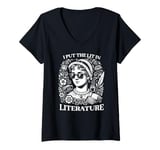 Womens I Put the Lit in Literature Jane Austen Writer and Author V-Neck T-Shirt