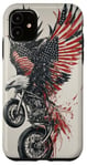 Coque pour iPhone 11 Fierce Eagle Roue Moto Biker Patriotisme