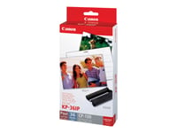 Canon Kp-36Ip - Skriverpatron / Papirsett - For Canon Selphy Cp1000, Cp1200, Cp1300, Cp1500, Cp530, Cp790, Cp800, Cp820, Cp900, Cp910