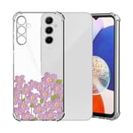 ChoosEU Transparent Coque pour Samsung Galaxy A25 5G Mince Souple TPU Silicone Etui Fine Soft Étui avec Fleur Florale Motif pour Fille Femme Antichoc Protection Case Cover Clair Housse - Violet Lila