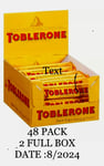 Toblerone Milk Chocolate Bars with Honey and Almond Nougat 48 x 35g -DATE:8/2024