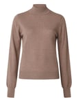 Ellen Merino Wool Mock Neck Sweater Brown Lexington Clothing