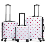 Flight Knight Luggage Set - 8 Wheel Hard Case Suitcases - Side Lock - Cabin & Check-in Large Sizes - easyJet, British Airways, Ryanair, Jet 2 Approved