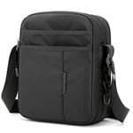 SPAHER Sacoche Homme Sac a Main Homme Sacs D'épaule Sac Bandouliere Hommes en Nylon Sacoche Besace Messenger Bag Sac D'affaires Crossbody Sac de Voyage Travail et Scolaire(Noir)