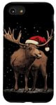 iPhone SE (2020) / 7 / 8 Christmas Magic Moose in Santa Hat Costume for Cozy Xmas Case