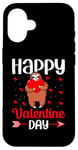 iPhone 16 Sloth Happy Valentine Day Couple Funny Valentine's Sloths Case