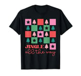 Jingle All The Way Christmas Shirt Festive Tree & Stars Kids T-Shirt