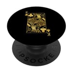 Lucky Poker Cards Knight King of Clubs Game Casino PopSockets PopGrip Adhésif