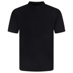 Charles Norton Grandad Mens Polo T-Shirts Plain Casual - Black - Size Medium