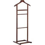 Porteur Cintre en Bois de Noyer Valet Porte-Vêtements 48x36x 107cm