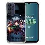 Cokitec Coque Renforcée pour Samsung Galaxy A15 4G / 5G Manga Demon Slayer Noir