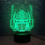 3D optisk illusion Transformers modell skrivbord bordslampa LED natt