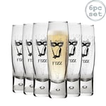 6x Modern Champagne Glasses Stemless Glass Flutes Prosecco Wine Wedding Gift