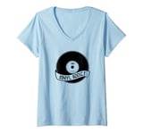 Womens Vinyl Addict / Record Player Love Music Retro Music Vintage V-Neck T-Shirt