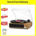 Record Player, Vinyl Record Player with Built-In Speakers, Turntable for Vinyl