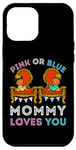 Coque pour iPhone 12 Pro Max Rose ou bleu Mommy Loves You sexe révéler maman fête prénatale