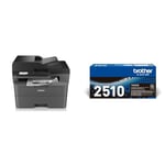 Brother Bundle DCP-L2665DW Imprimante Multifonction 3 en 1 (Impression/Scan/Copie) Laser Noir et Blanc, WiFi et Ethernet + Toner Original TN-2510 Noir supplémentaire (Capacité de 1 200 Pages)