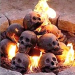 5 kpl Halloween Fire Pit Skulls Burning Skulls Palonkestävät Skull Veistokset Takka Keraamiset Koristeet Halloween