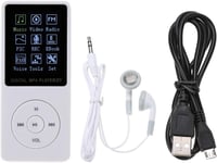 Lecteur MP3, Lecteur d'écran Portable TFT Couleur USB2.0 Lecteur de Musique HiFi Lecteur de Musique MP4 MP3 de Sport (Blanc)