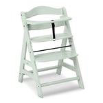 hauck Alpha+, Mint - Wooden High Chair 6 Months to Adult Sustainable FSC® Certified Beechwood Toddler Feeding and Entertainment Chair, Inclusive 5-Point Harness Bumper Bar Crotch Strap