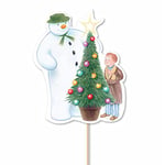 Anniversary House Official The Snowman™ Christmas Cake Topper, Festive Party Paper Christmas Decorations, Double-Sided, Bamboo Pick, Pack of 1, J076