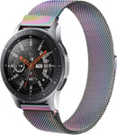 22mm Bracelet En Acier Inoxydable Pour Samsung Galaxy Watch 46mm/Galaxy Watch 3 45mm/Gear S3 Frontier/Classic/Moto 360 2nd Gen 46mm/Huawei Watch Gt/Gt 2 46mm/Gt2 Pro/Gt2e (Coloré)[Con111117]