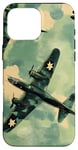 Coque pour iPhone 16 Pro Max Bombardier B-17G Green Pop Art Tropical B-17 Flying Fortress de la Seconde Guerre mondiale