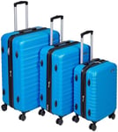 Amazon Basics Valise de voyage à roulettes pivotantes, Bleu clair, Ensemble 3 pièces (55 cm, 68 cm, 78 cm)