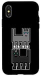 Coque pour iPhone X/XS Gris et noir Pixel Art Cats mignon pixel chat chaton rétro