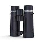 GoView ZOOMR 10x42 binoculars for outdoor, nature, wildlife observation, travel (10x zoom, wide field of view, incl. accessory set) Phantom Black