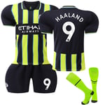 24-25 Haaland 9 Manchester City bortaställ barn och vuxen - Perfect-WELLNGS Kids 22(120-130cm)