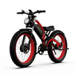 DUOTTS N26 elektrisk cykel 26 ", 750W * 2 dubbla motorer, 20AH Samsung batteri, maximal hastighet 55km, räckvidd 40-120km, Shimano 7-växlad