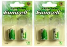 4 x CR2 Batteries Lithium 3v Camera Photo DLCR2 ELCR2 KCR2 Eunicell Battery UK
