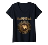 Womens Hannibal Barca Battles of the Punic Wars Carthage V-Neck T-Shirt