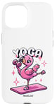 Coque pour iPhone 15 Yoga Drôle Flamingo Mignon Fitness Entraînement Femmes Gym